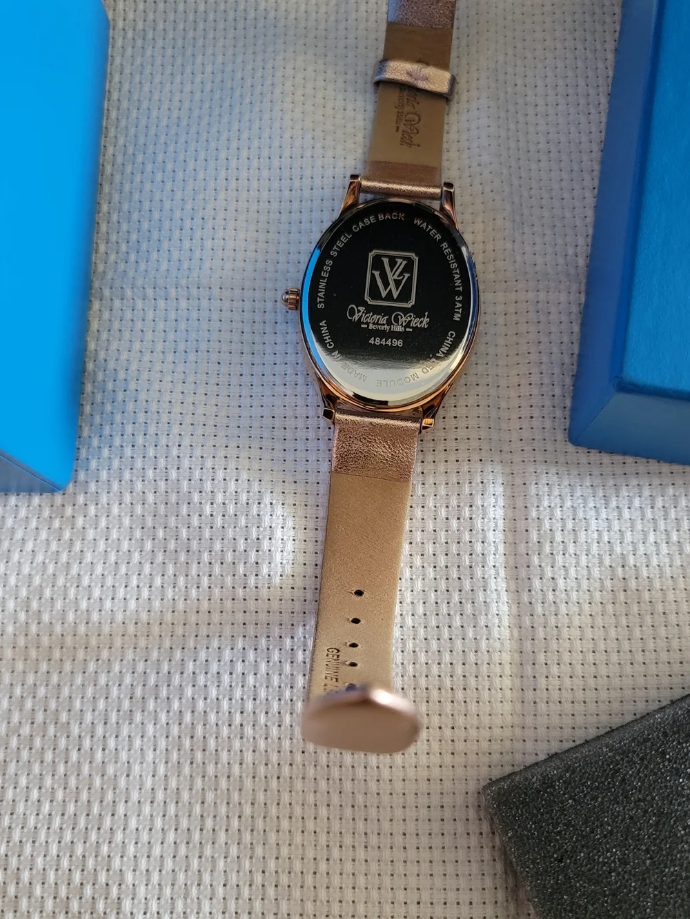 Victoria Wieck Rose Gold Crystal Digital with Metallic Strap